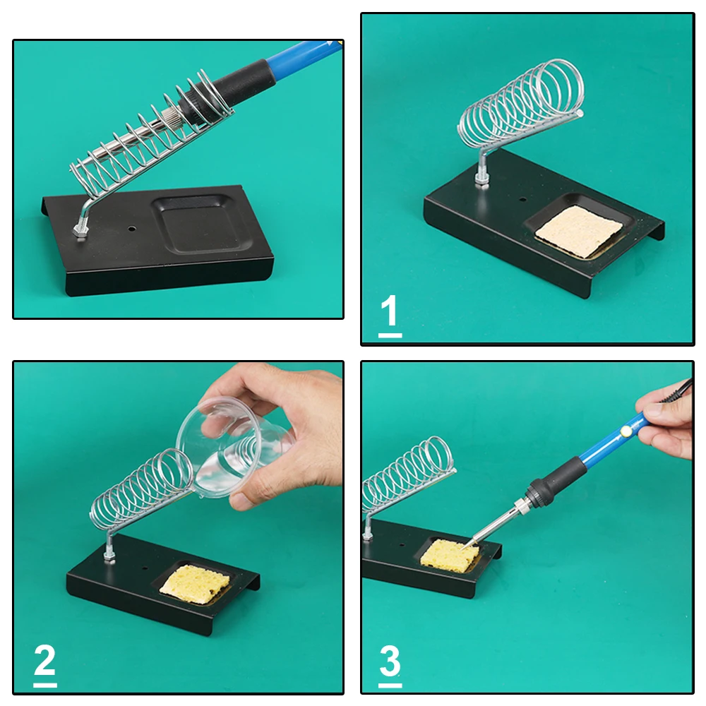 Electric Soldering Iron Stand Holder with Welding Cleaning Sponge Pads Generic High Temperature Resistance Welding Accessories