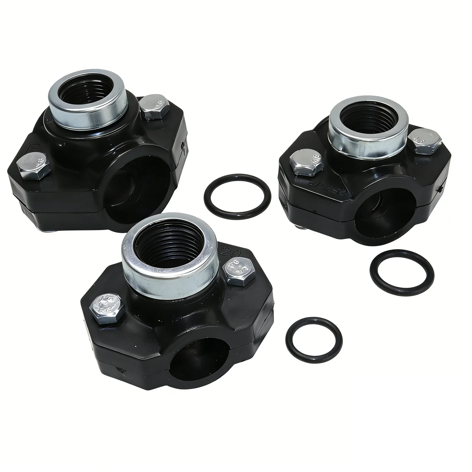 1Pc 32mm 25mm 20mm Pipe Clamp 1/2'' Female Thread Connector PVC PE Pipe Water Splitter Repair Reducing Coupling Fitting