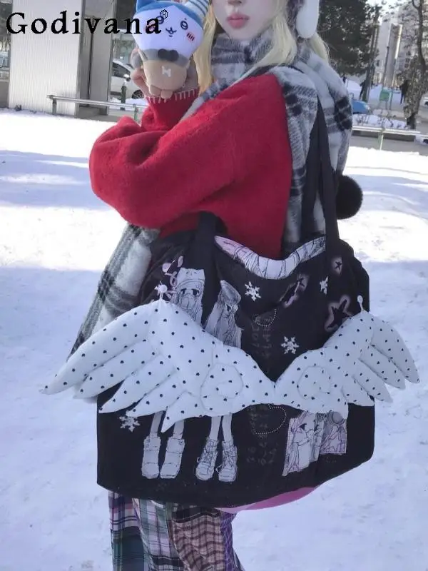 

2025 New Y2K Subculture Japanese Original Pain Bag Sweet Cool Girl Anime Large Capacity JK Uniform Shoulder Tote Bag