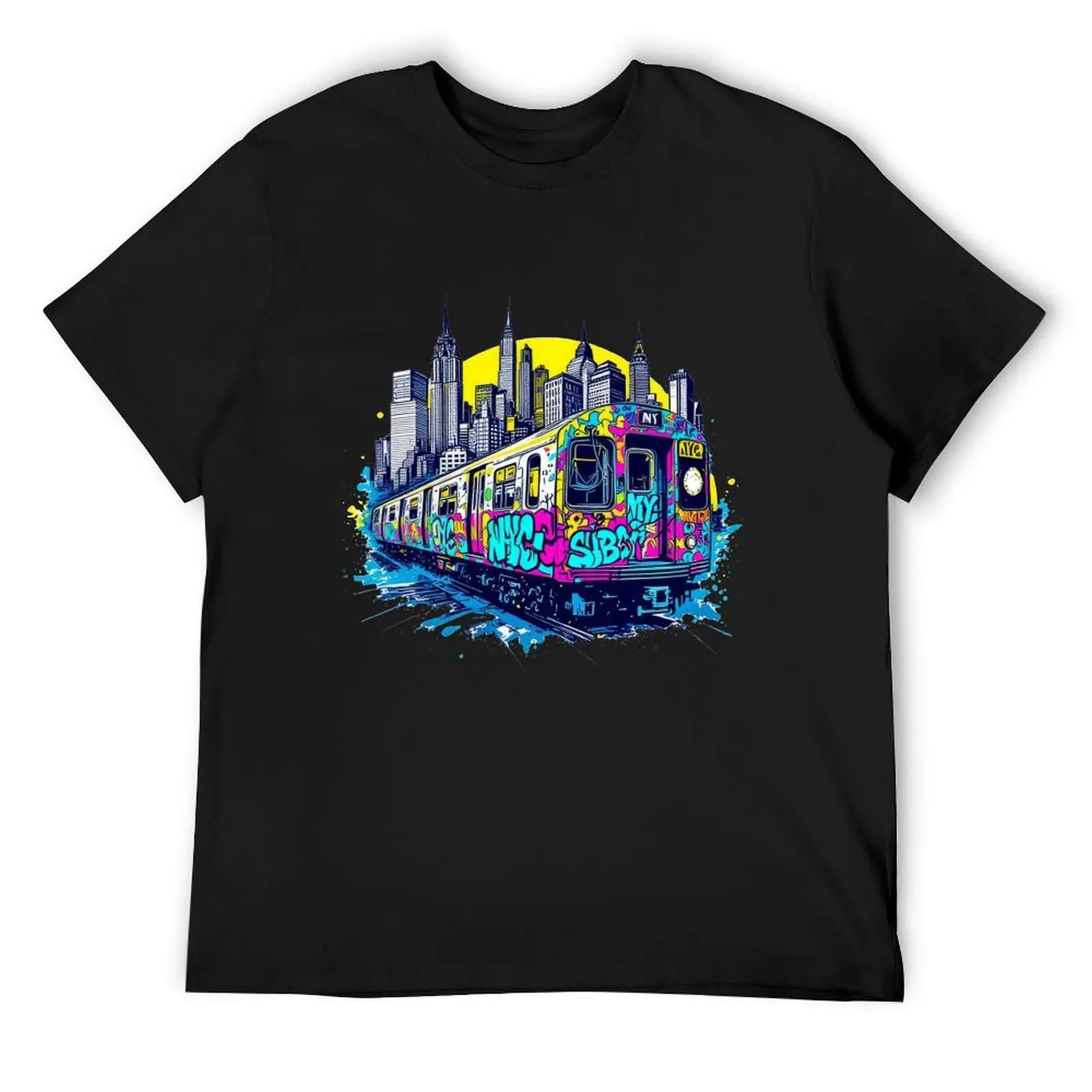 

New York Subway NYC Subway Train T-Shirt shirts graphic tees tops anime clothes mens workout shirts