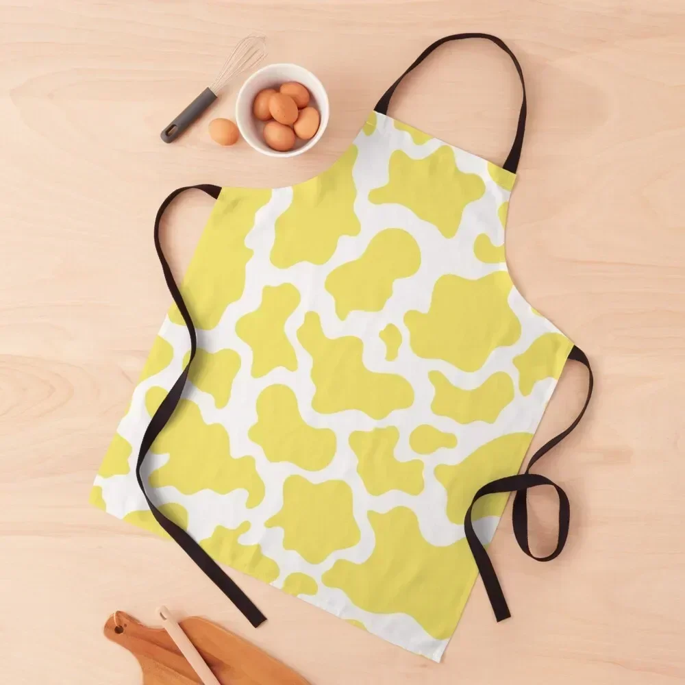

Yellow Cow Print Apron Hairdresser Sexy Kitchen For Men carpenter Apron