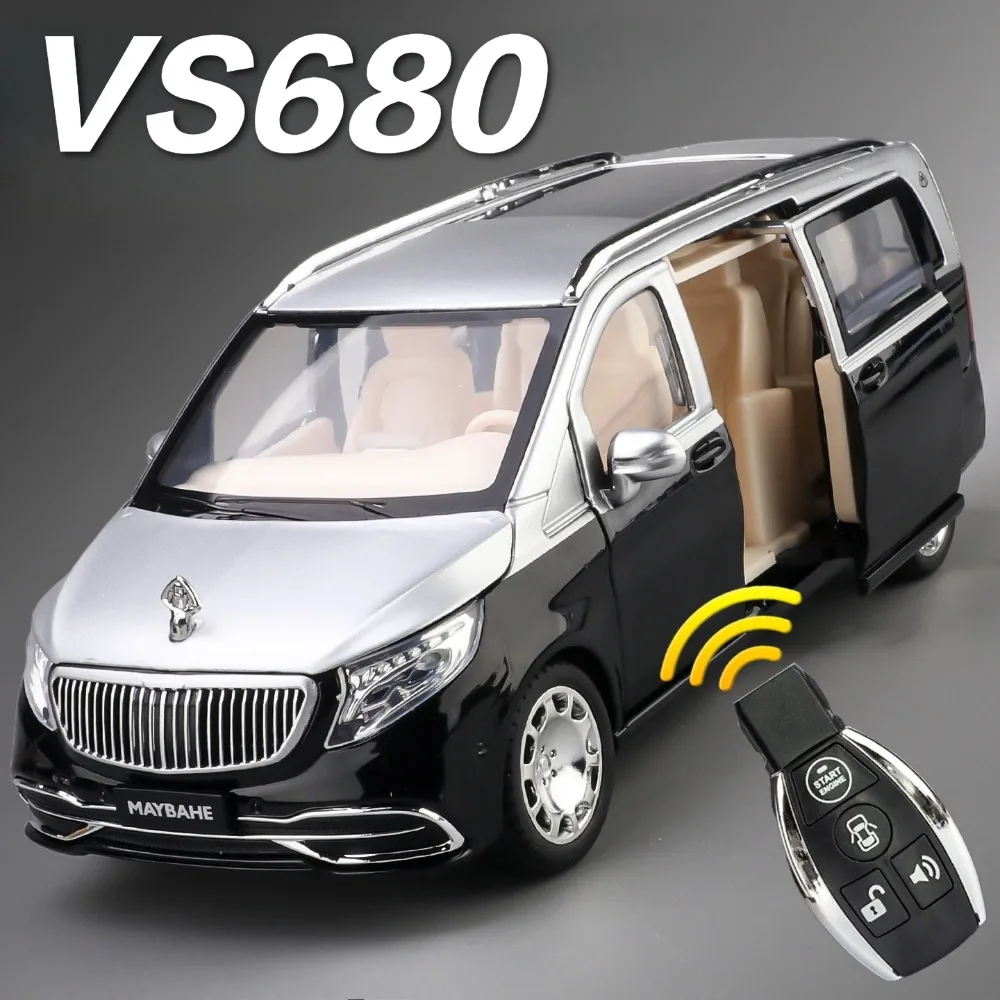 

1:24 VS680 Model Toy Remote Control Car Shock Absorption Sound Light Business Vehicles Pull Back Models Boys Hobby Ornaments