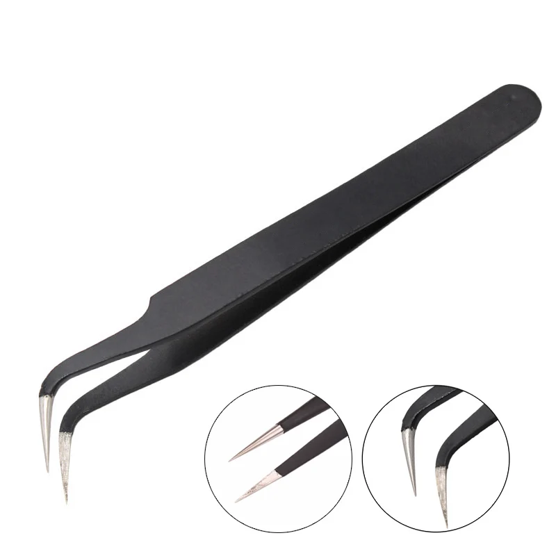 Watch Accessories Black Stainless Steel Safe Anti-Static Tweezers Clock Watch Repair Table Tool Set Repair Tools