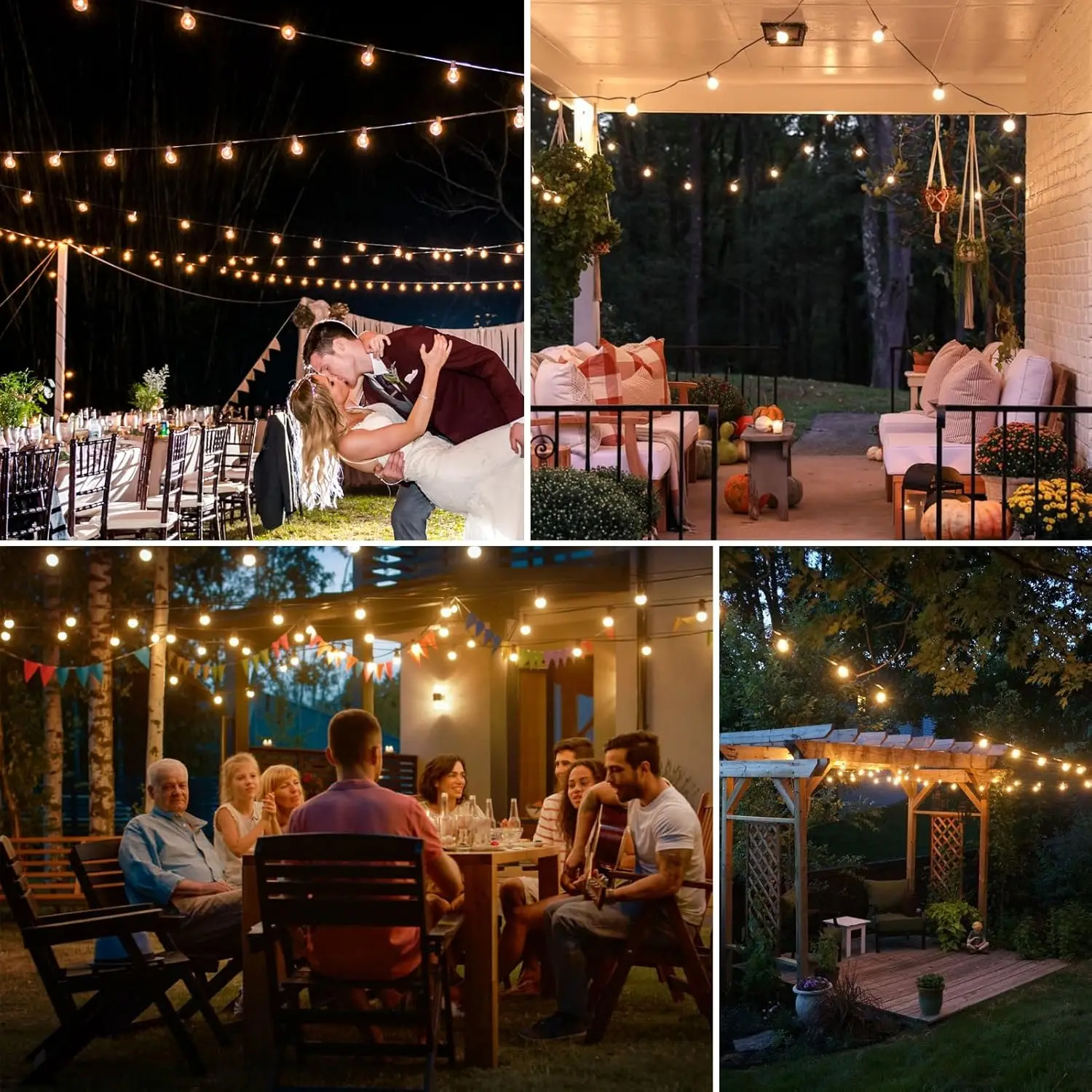 15M / 50FT zonne-lichtslingers buiten waterdicht met 25 + 2 LED onbreekbare lampen dimbare terrasverlichting met afstandsbediening voor buiten