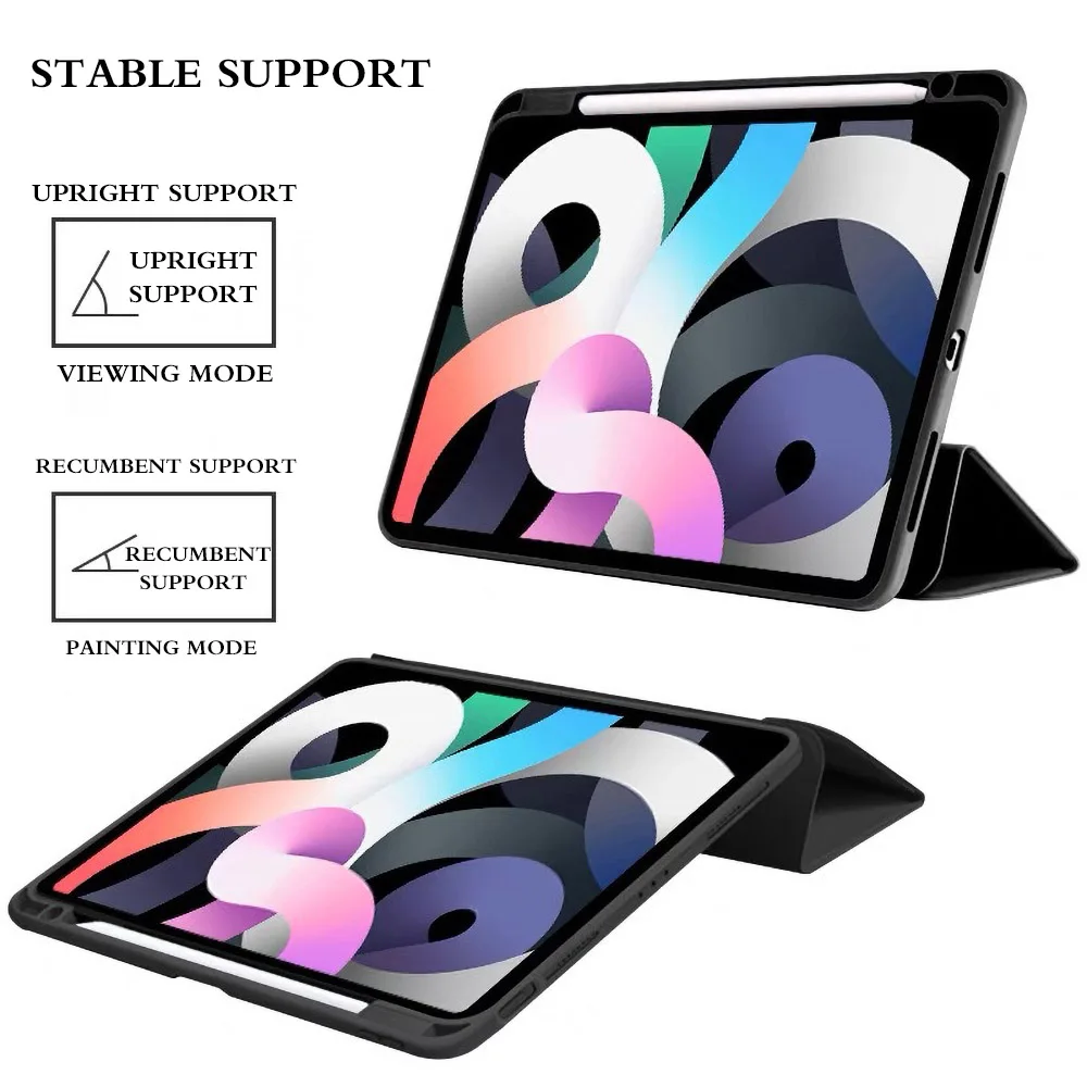 Novo caso para ipad pro 13/11 m4 ar 11/13 m2 capa de mesa transparente acrílico para ipad 10th 4/5/6/7/8/9th lápis titular caso