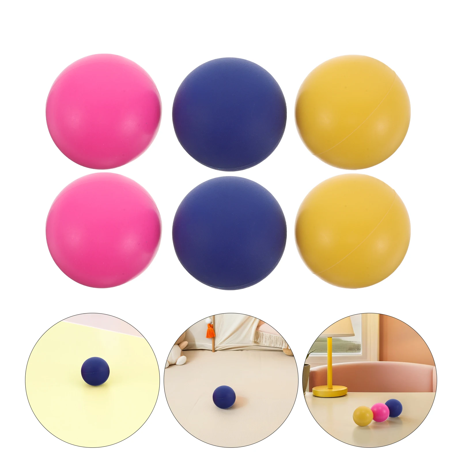 

6Pcs Children's Outdoor Sports Balls Colorful Lightweight Small Rubber Bouncing Balls 4Cm Mini Beach Ball Pool Games Backyard