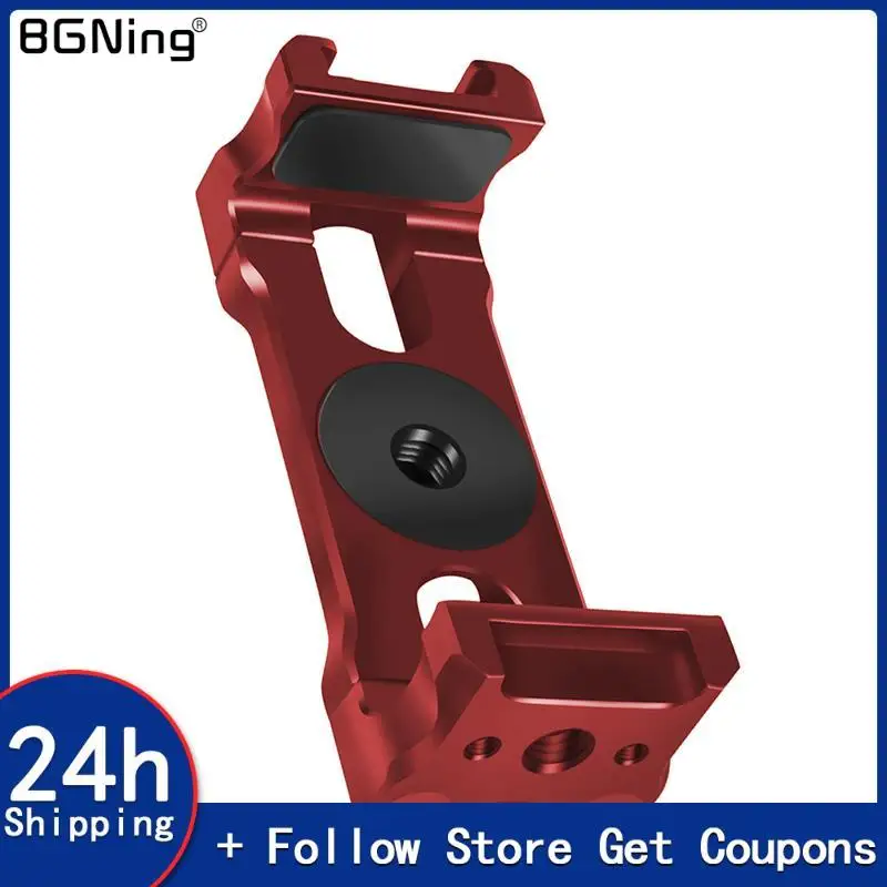 תושבת טלפון U Clip Power Bank Holder Extendable 62-87mm Clamp Cold Shoe Mount 1/4" ARRI עבור iPhone Camera Cage Tripod Bracket