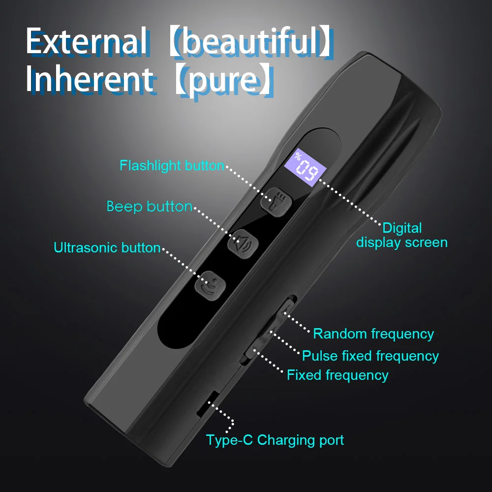 Pet Dog Repeller Anti Barking Stop Bark Dogs Training Device LED Ultrasonic Dogs Adapter Without Battery Pet Supplies