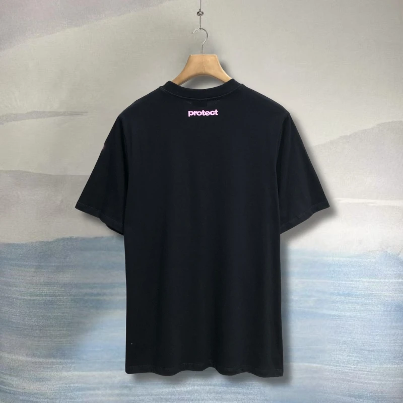 Do Your Thing Pink Letter Plush Printed Protect Tshirt Breathable Cotton Black Round Neck Short Sleeve Men Women Street Cleanfit