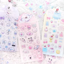 1 Pc Cute Cartoon Glue Dispensing Sticker Kawaii Dessert Sticker DIY Scrapbooking Toploader Kpop Idol Photo Sticker Decoration