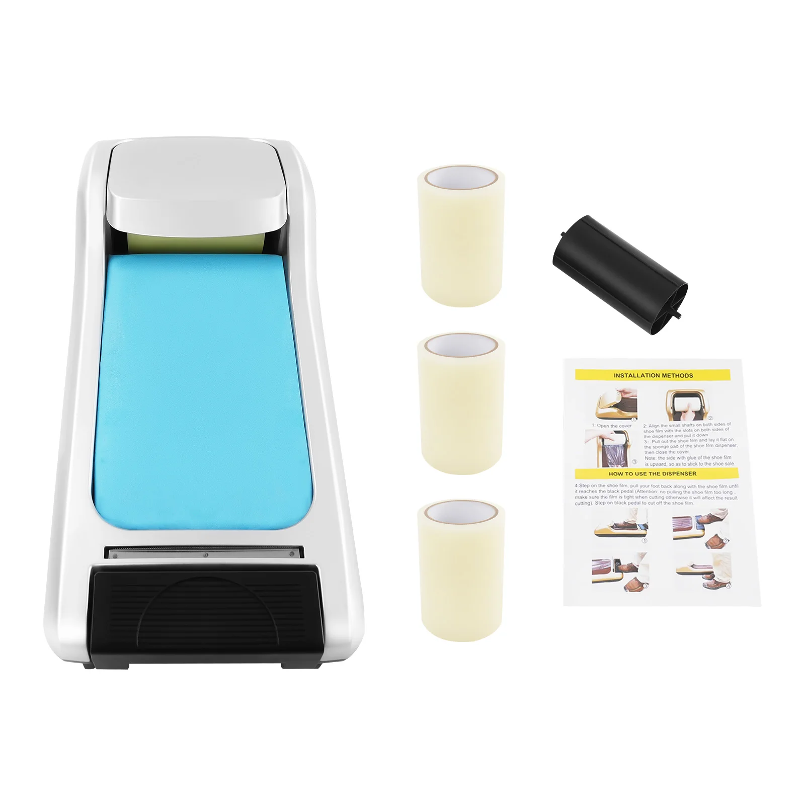 Distributore Automatico di Pellicola per Scarpe, Macchina per Pellicola per Scarpe con 3 Rotoli di Stampi, Macchina per Pellicola per Scarpe per Casa, Negozio e Ufficio