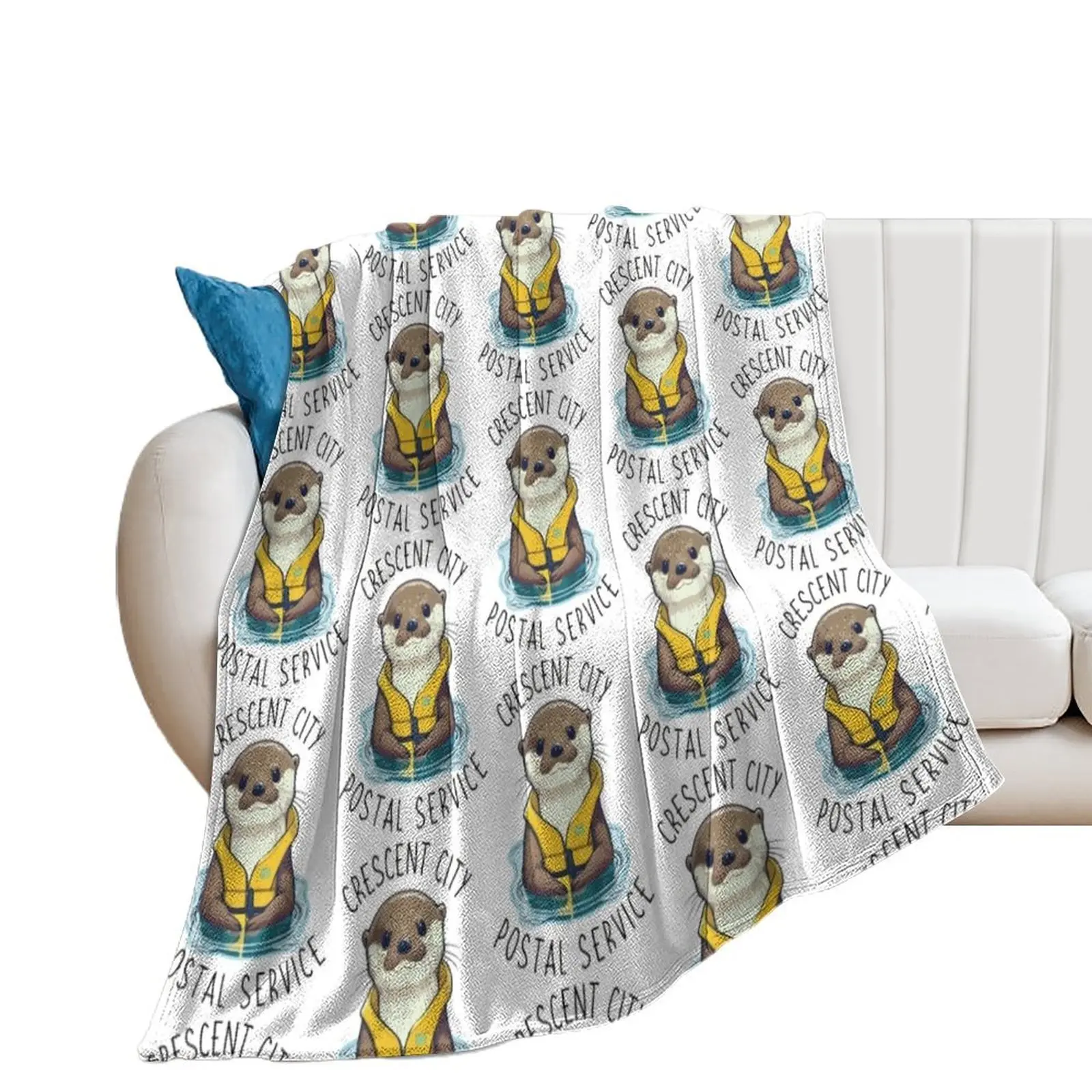 Crescent City Postal Service Otter Throw Blanket Bed Quilt Blankets