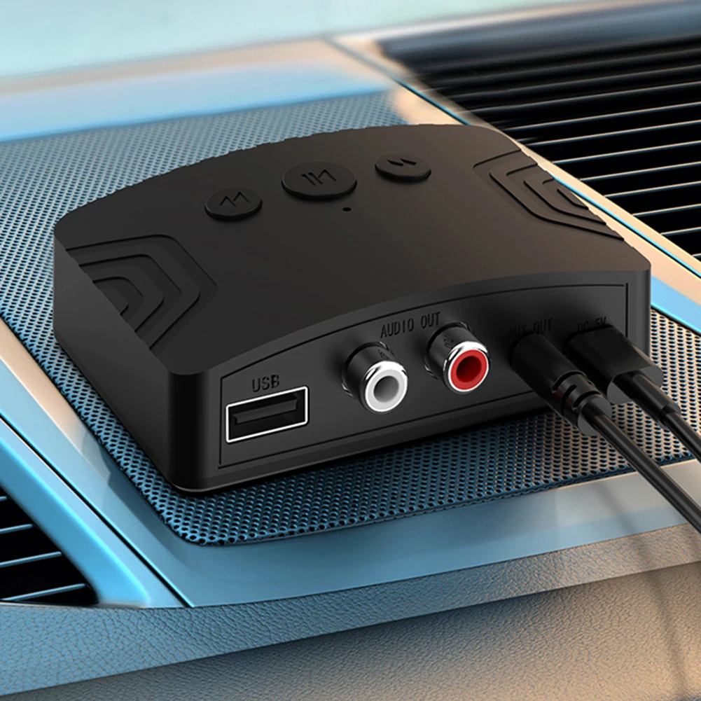 Music Receiver Type-C Portable Wireless Audio Receiver Bluetooth-Compatible Dual Output Interface DC 5V for Amplifer Car Speaker