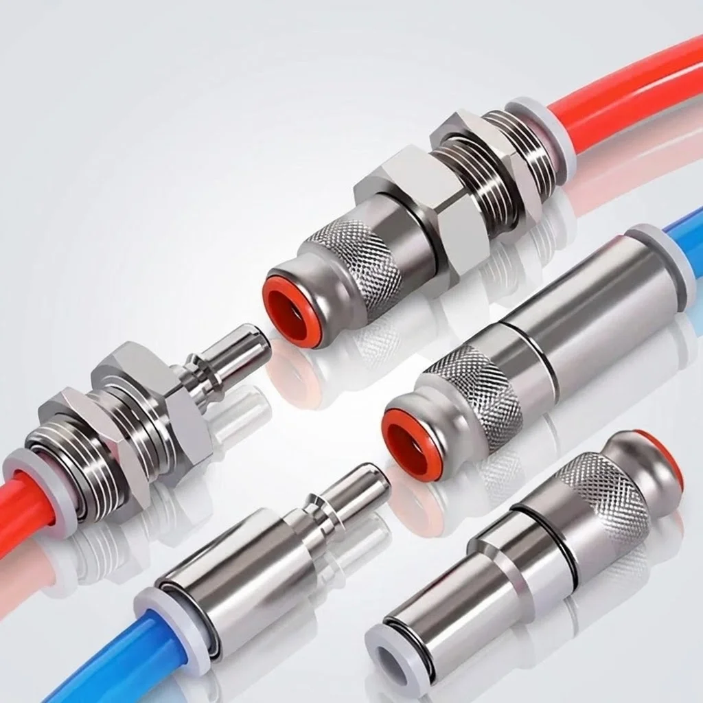 High Quality 1Pcs KK2P/KK2S-04H-06H-04E-06E Tracheal Quick Connector Pneumatic One-way Quick Coupling Brass PU Tube Pipe Joint