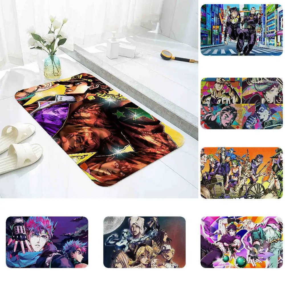 

Anime JoJos Bizarre Adventure Floor Mat For Entrance Bedroom Washroom Bathroom Doorways Absorbent Non-Slip Foot Mats
