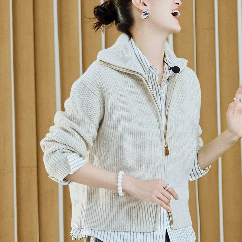 

Женская модная универсальная короткая повседневная короткая куртка из 100% шерсти на осень и зиму