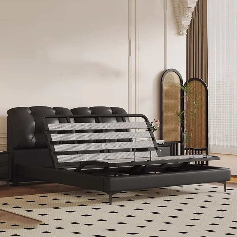 سرير غرفة نوم ذكي كوين حديث فاخر جمالي كينج بيوتي سرير متعدد الوظائف تصميم بنات تاتامي صن بيليش أثاث عصري #5