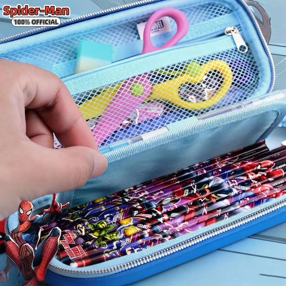 Genuine Spider‑Man Pencil Case Cartoon Superhero Serie Stationery Organizer For School Classroom Homework Daily Study Teen Gifts