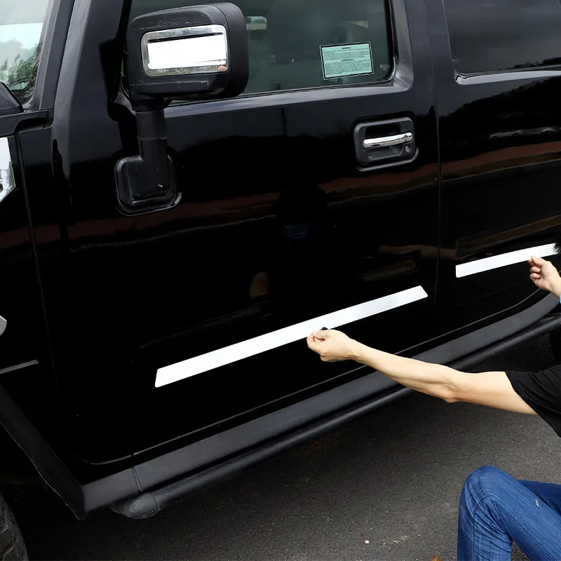 

4pcs Stainless steel Side Door Trim Side Door Body Molding Strips Cover Trim For Hummer H2 2003-2009 Car Accessories