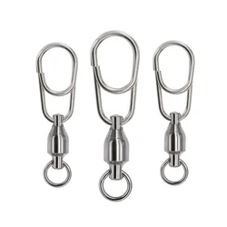 Stainless Steel Fishing Ball Bearing Swivel Solid Rings Connector 20pcs Freshwater Saltwater Fishing for Trolling Bait Lure