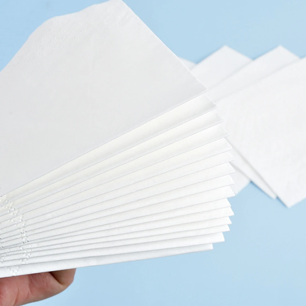 

5pcs Square Napkins Party Paper Disposable Decorative Dinner Napkin Bulk Paper Towel Elegant Scalloped Edges Leakproof