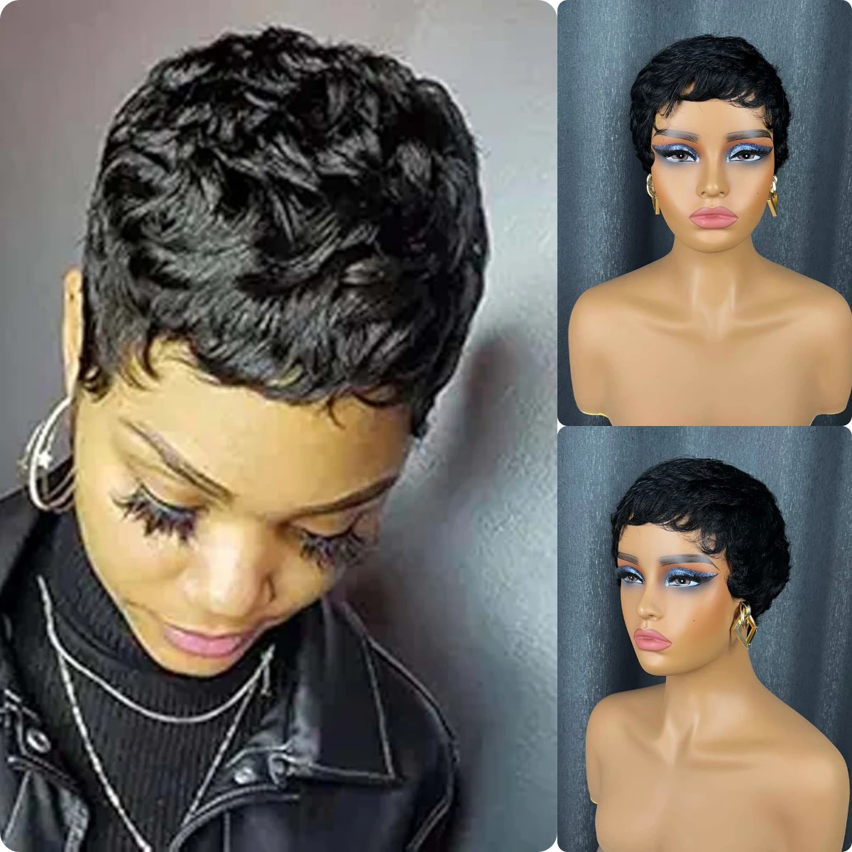 Short Wavy Pixie Cu…