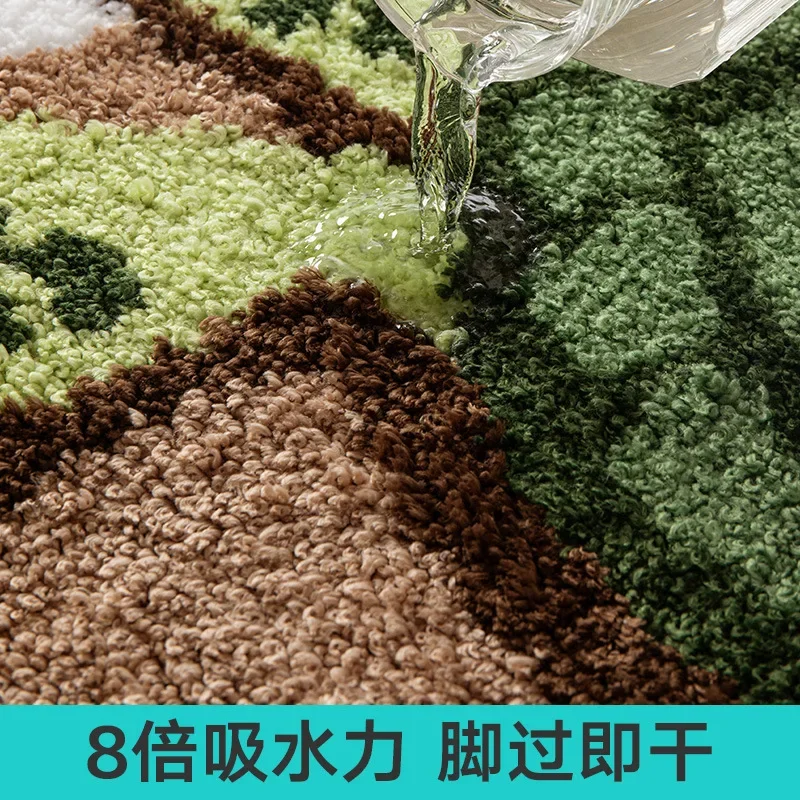Bathroom Mat, Cartoon Carpet, Household , Non Slip, Dirt Resistant, Absorbent, Quick Drying, Machine Washable, Square, Durable