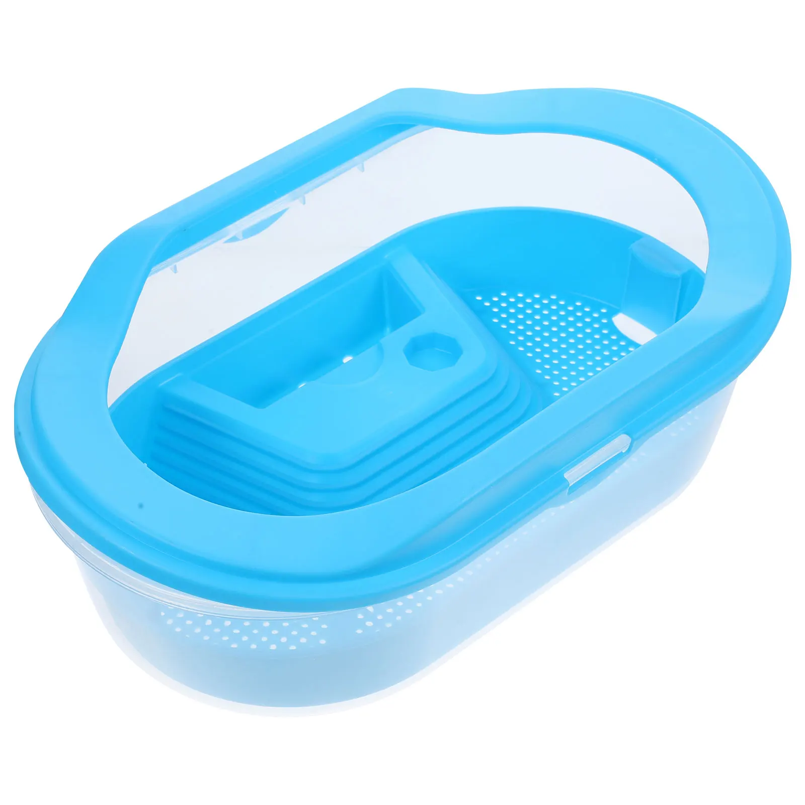 

Three-Layer Turtle Tank Cylinder Drying Platform Detachable Double Base -Resistant Cover Prevent for Small