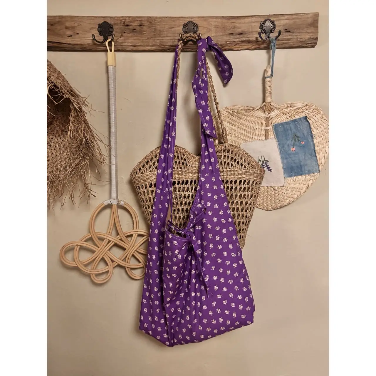 Purple Floral Print One-shoulder Crossbody Bag Women Niche Design Sense Spring New Fashionable Comfortable All-matching