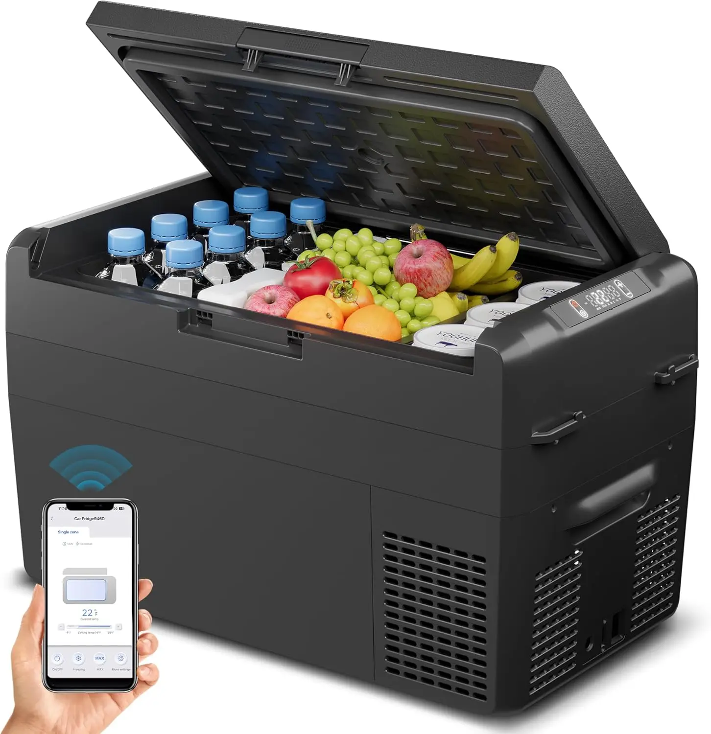 Factory Price Euhomy Travel Fridge 12V 24V Electric Freezer Cooler Bluetooth APP Control 25L Portable Car Refrigerators