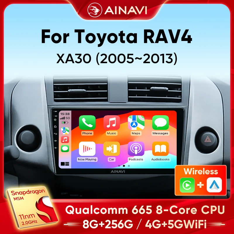 

Ainavi Car Radio Android Auto For Toyota RAV4 Rav 4 XA30 2005-2013 Carplay Multimedia Video Player DSP 48EQ Navigation 4G WIFI