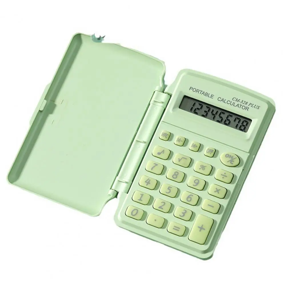 Portable Calculator Portable Battery Operated Mini Calculator with Lcd Display Big Buttons 8 Digits Flip Cover Student Finance