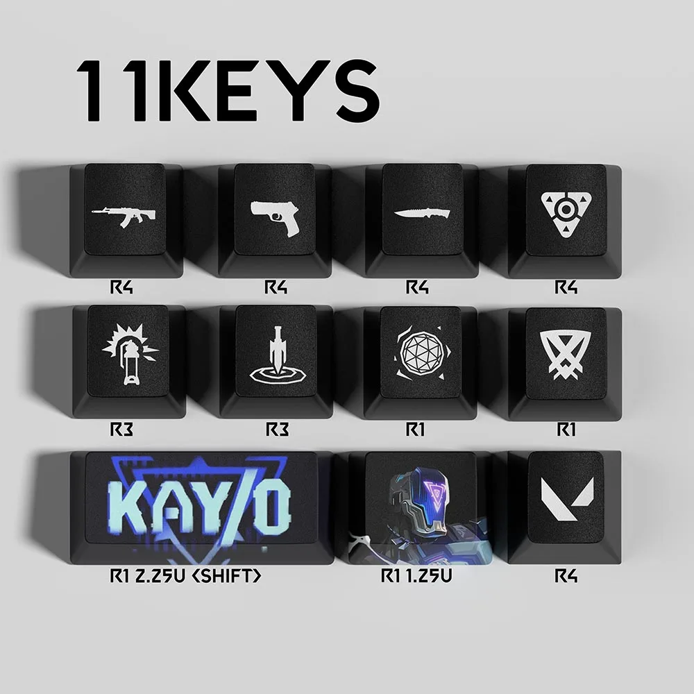 Valorant keycaps 11 keys Deadlock Clove Neon Viper Brimstone Astra OEM Profile Mini Set PBT Dye Sublimation Keycap For Mx Switch