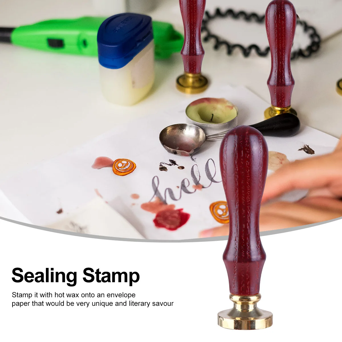 

Wax Seal Stamp Retro Copper Pumpkin Stamper Halloween Envelope Invitation Sealing Stamp Vintage Style Wax Seal for Scrapbooks