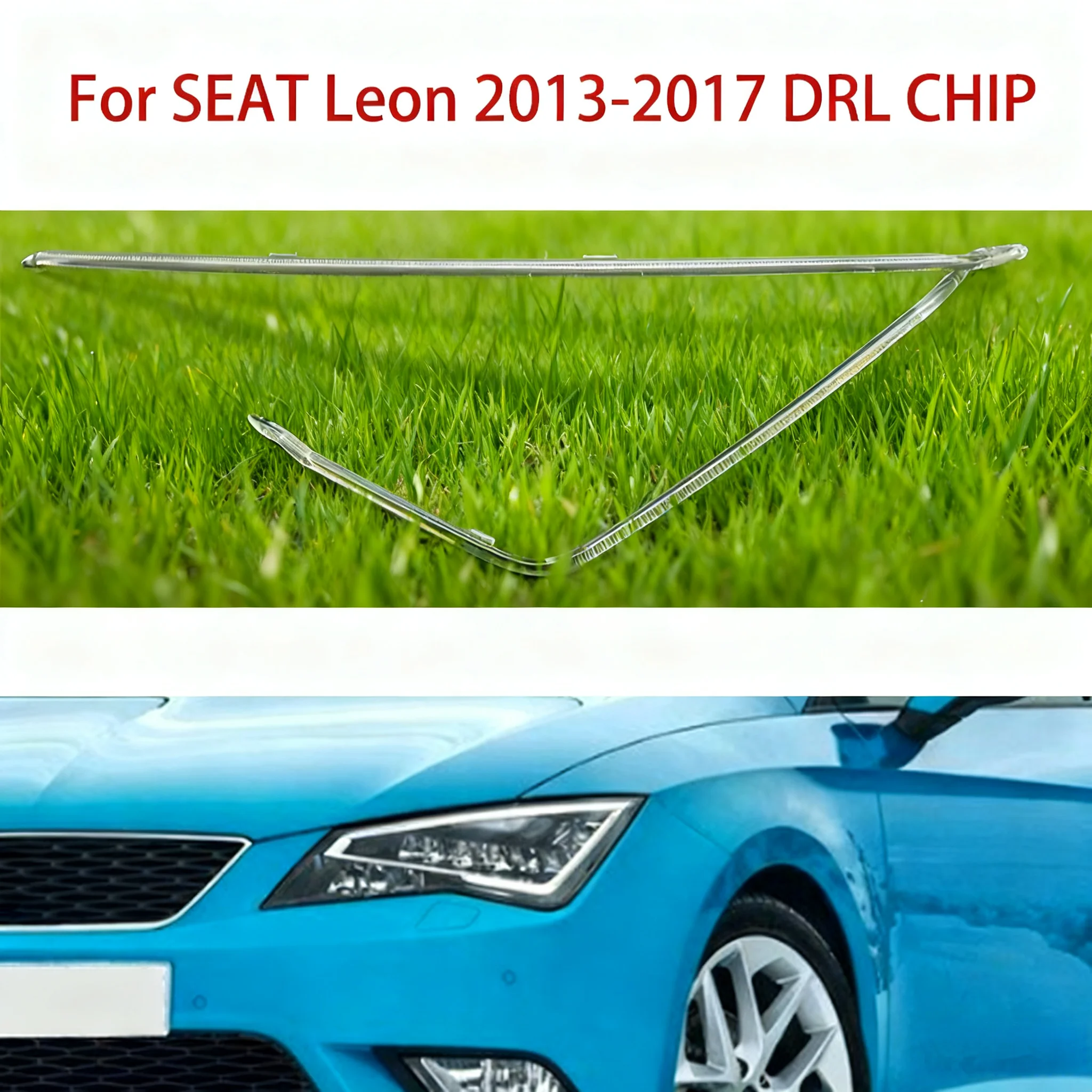 White Light Daytime Driving Guide Light Guide Strip for SEAT Leon LED 2013-2017 Car Headlights DRL Angel Eye Conduit Strip