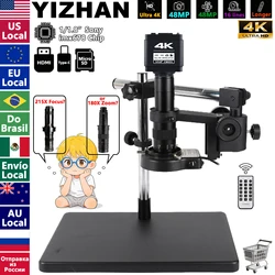 YIZHAN 4K Digital Microscope For Soldering imx678 imx415 Sensor, 180X Zoom 215X Focus Lens, Universal Adjustable Stand, Software