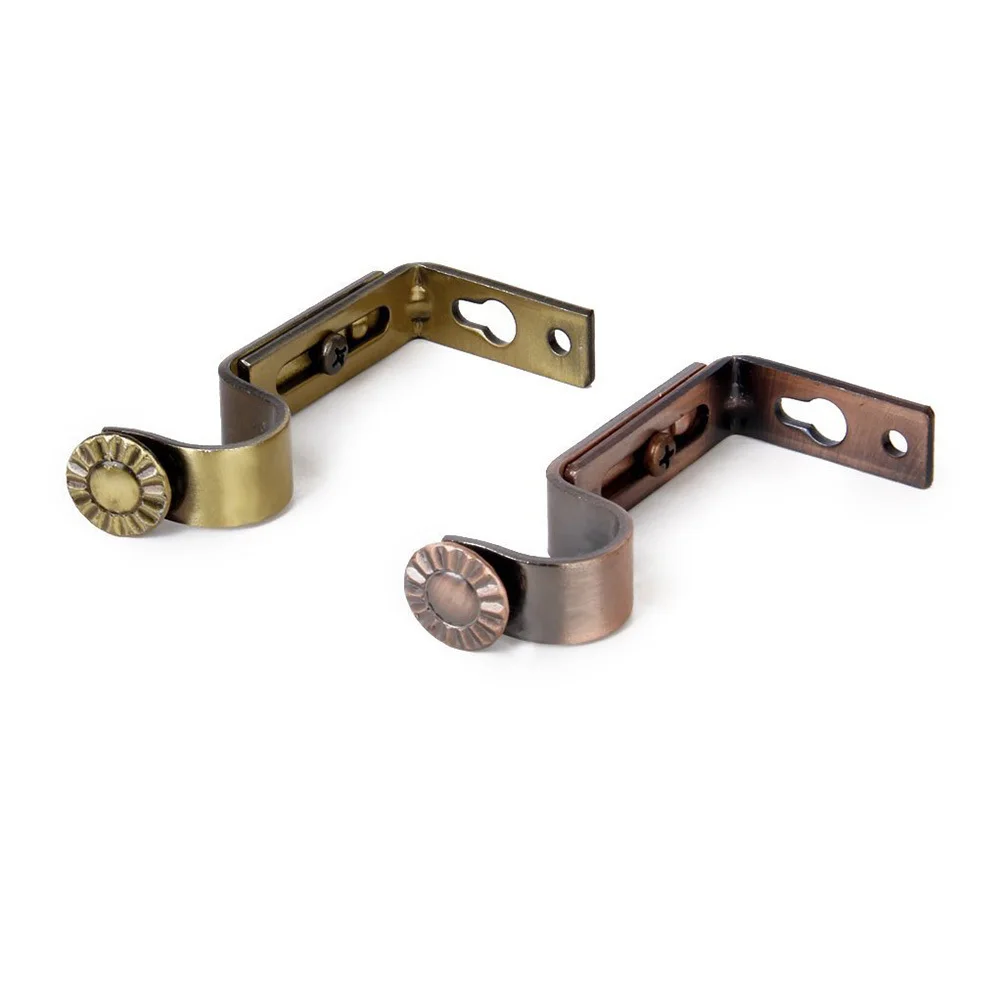 

4Pcs Curtain Rod Holder Sturdy Iron Wall Mount for 18-22Mm Rod Vintage Bronze Style Easy Install Drapery Pole Bracket