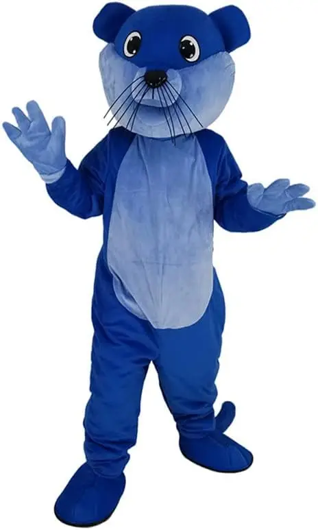 Costume della mascotte della lontra blu reale mascotte animale Costume della mascotte per adulti Costume di natale Set di carnevale di Halloween