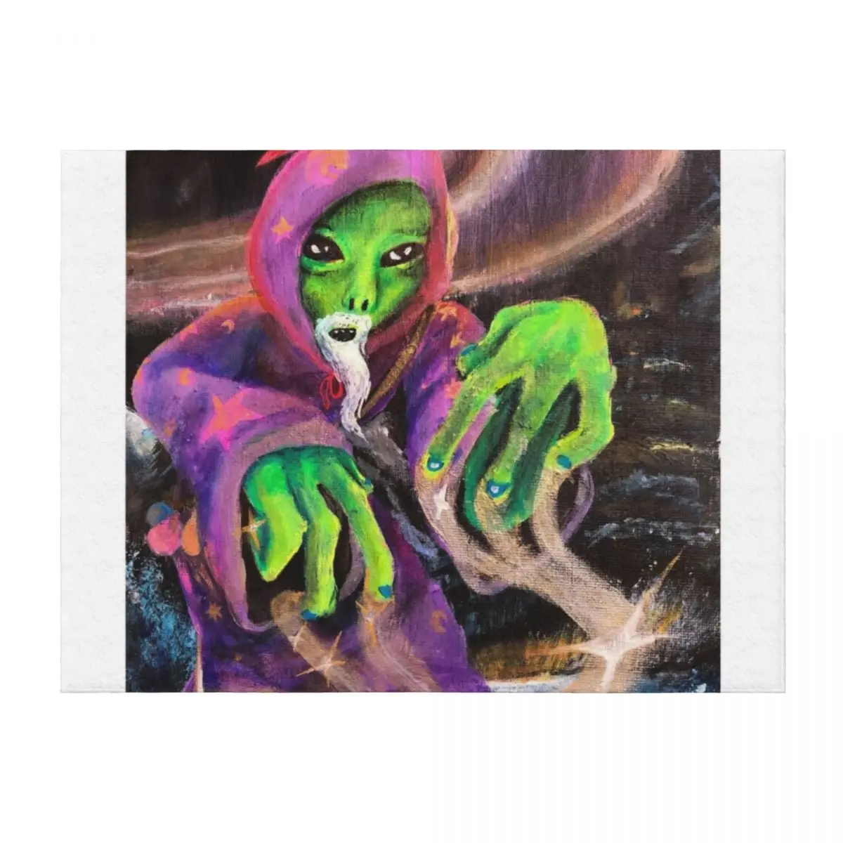 

Funky Little Wizard Martian Throw Blanket Bed Fashionable Designers warm winter valentine gift ideas Blankets