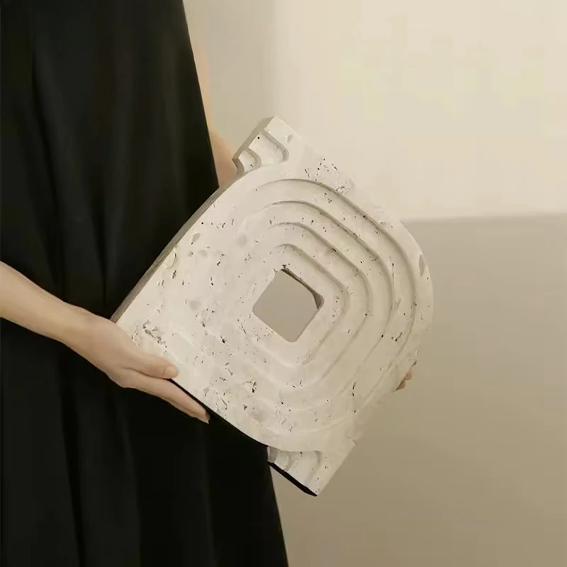 أثاث آرت ديكو بتصميم نورديك، إطار رخامي أبيض بسيط، زخرفة سطح الطاولة في غرفة المعيشة #3