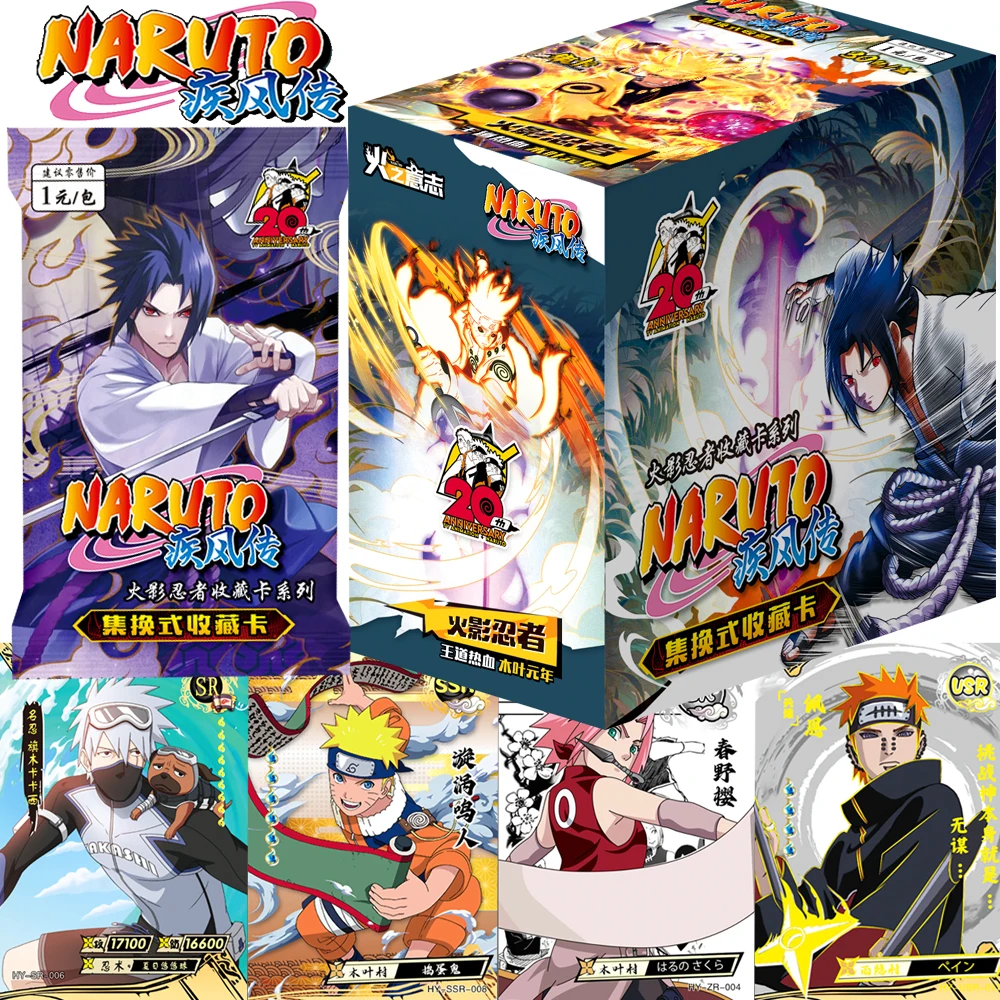 

Naruto Card Collection Hobby Action Fantasy Anime Hatake Kakashi Gaara Hot Blooded Ninja Character Trading Card Game Toy Gift