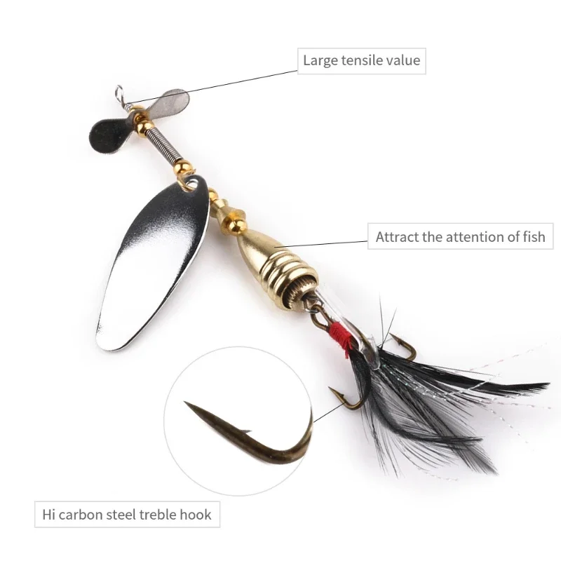 5 Pcs Fishing Lures Suit Cross-border Sourcing Metal Set Lua Baits Spinning Sequins Wholesale Fishing Gear & Fishing Supplies