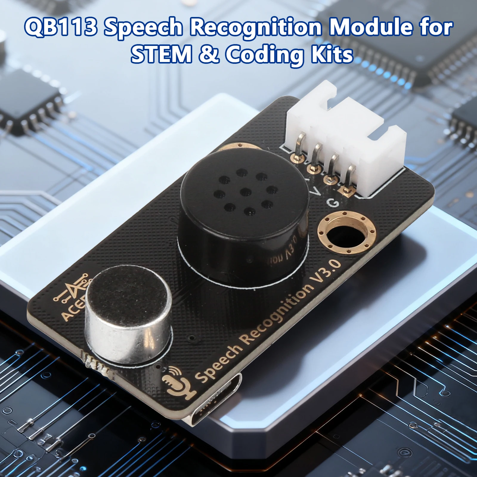 ACEBOTT Voice Recognition Module V3.0 with Broadcast Programmable Robot Sound Sensor Offline Speak Control for Arduino ESP32