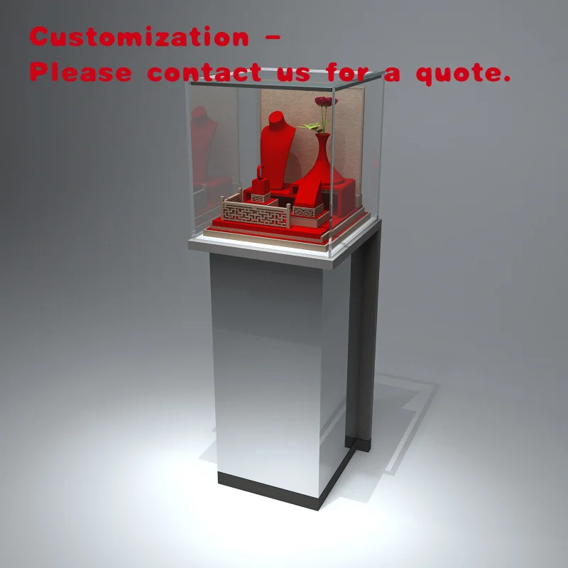 custom.Luxury Jewellery Showroom Counter Stainless Steel Store Furniture Glass Jewelry Display on Line Jewelry Store showcase