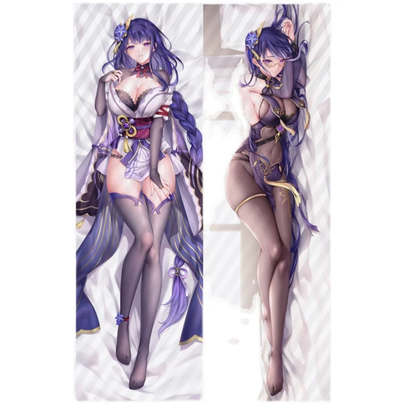 

60*180CM Dakimakura Genshin Impact Raiden Shogun Inazuma Baal Covers 3D Double-Sided Bedding Hugging Body Pillowcase for Gifts