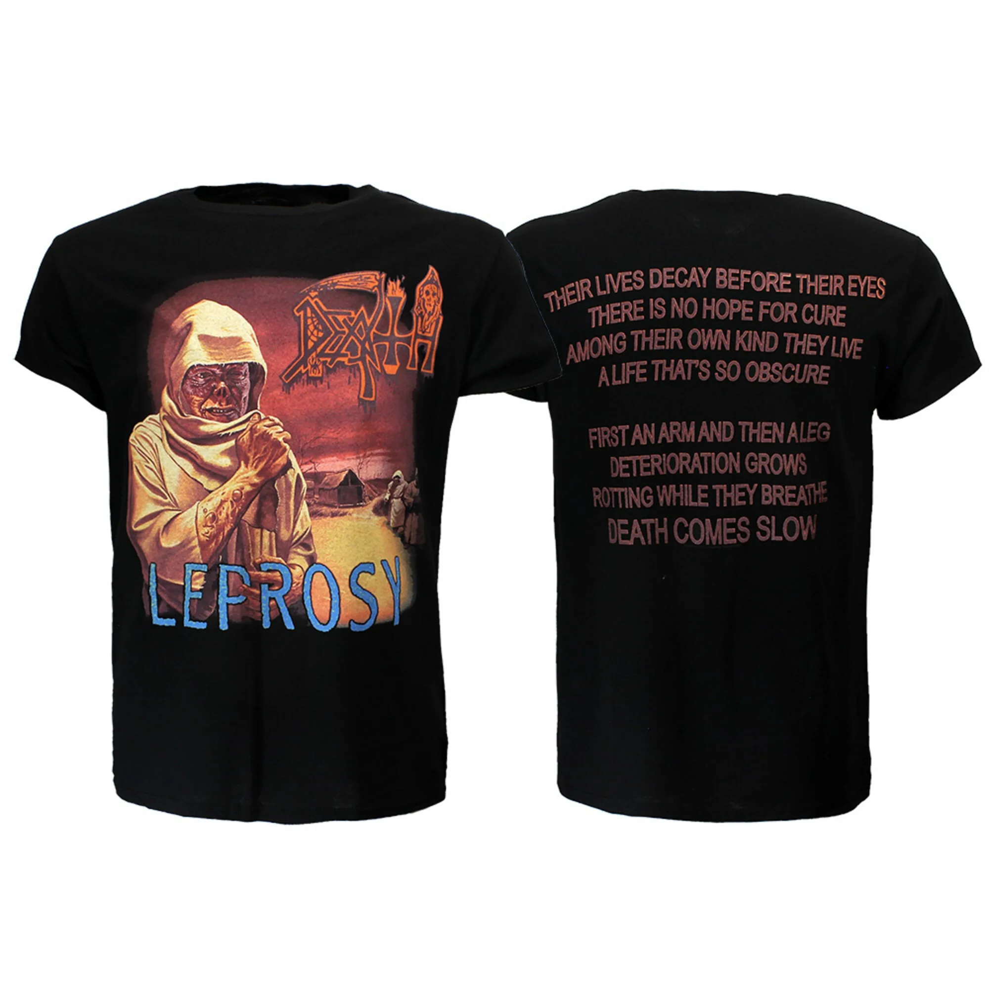 

Death Leprosy T-shirt, Unisex Short-sleeved Top, Summer Retro Band Street Hip-hop Heavy Metal Enthusiast Casual T-shirt