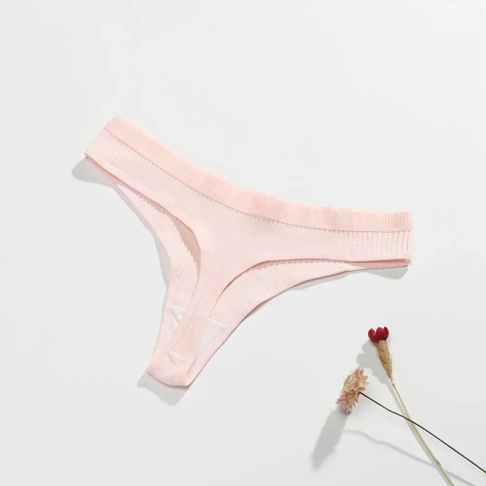 1/2PCS G-string Panties Cotton Women's Underwear Sexy Panties Female Underpants Thong Solid Color Pantys Lingerie image 3