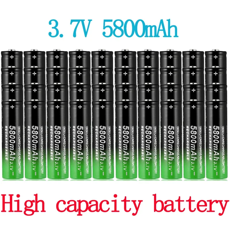 Nuova batteria ricaricabile agli ioni di litio da 5800mAh 18650 di alta qualità da 3,7 V per torcia elettrica