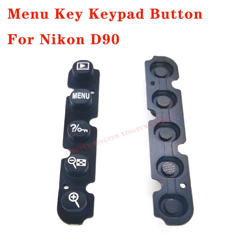 Botón trasero de menú, cubierta trasera de la carcasa, botón de teclado de tecla de menú de goma para piezas de reparación Nikon D90, 1 Uds.