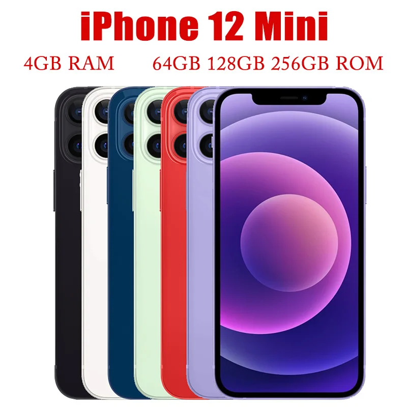 Apple iPhone 12 Mini iPhone12 Mini  5G 5.4" A2176 A2399 Unlocked Genuine RAM 4GB ROM 64/128/256GB A14 IOS Face ID